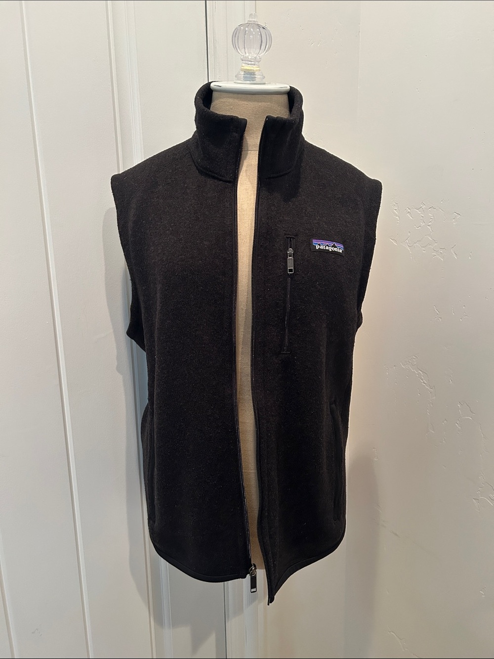 Patagonia Black Fleece Vest with Chest Zip Pocket